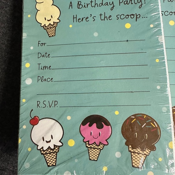 A Birthday Party! Here’s the scoop party invitations 30 total invitations NEW - Picture 3 of 3